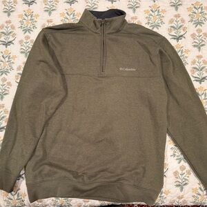 Columbia Sage Green Half-Zip Sweater